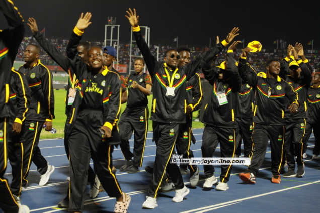 Ghanaian medalists in procession during the closing session. Photo David Andoh